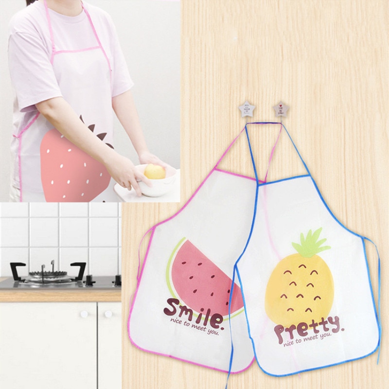 Cartoon fruit PVC Waterproof Apron Kitchen Restaurant Cooking Bib Aprons for Chef Butcher BBQ Baking Catering Pub Kids funny bib