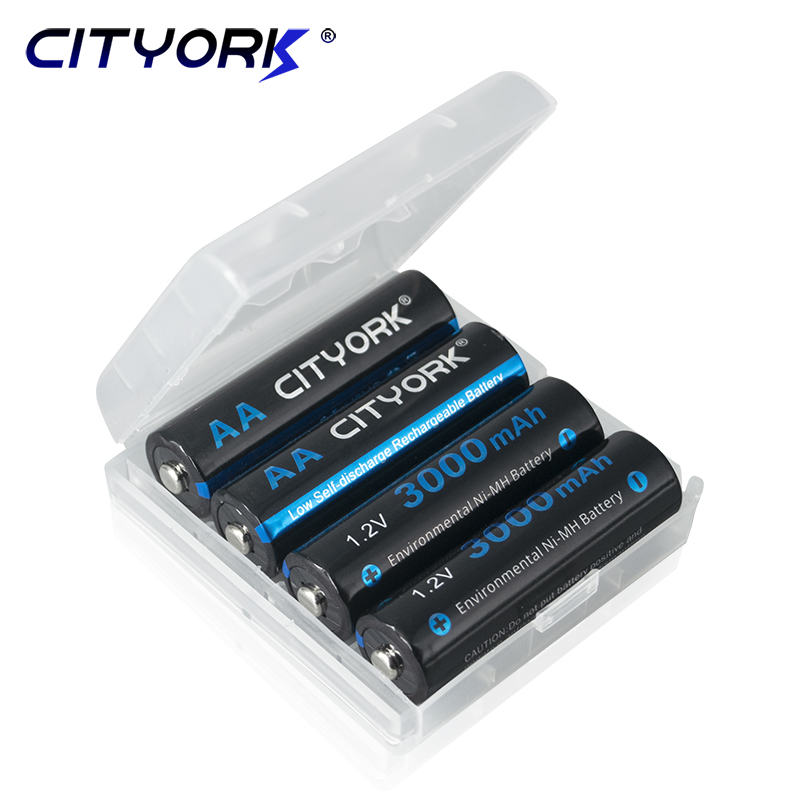 CITYORK AA 1,2 V 3000 mAh nimh oplaadbare batterij aa-batterijen + batterijlader voor 1,2 V AA/AAA C/D oplaadbare batterij