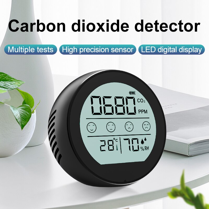 metal carbon dioxide detector infrared sensor carbon dioxide generator temperature and humidity CO2 three-in-one detector