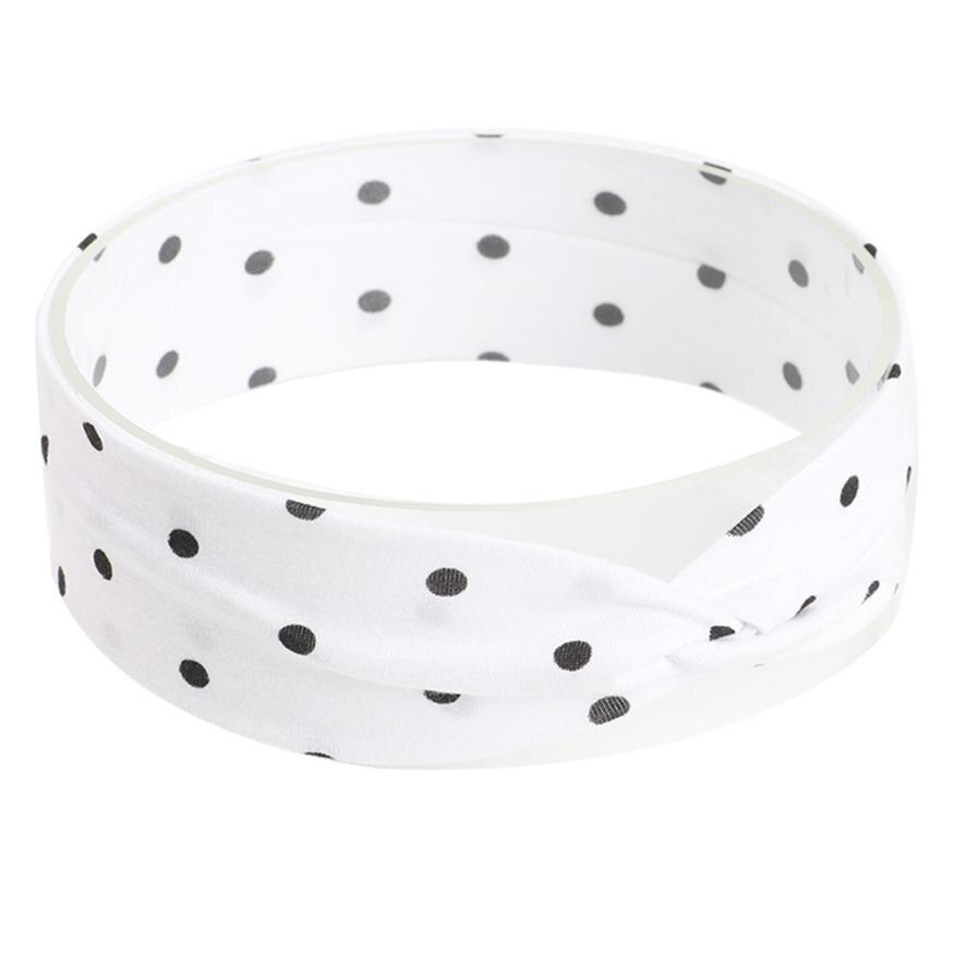 Leuke Baby Peuter Infant Hoofdband Dot Printing Stretch Haarband Hoofddeksels haar accessoriesbaby hoofdband: WHITE