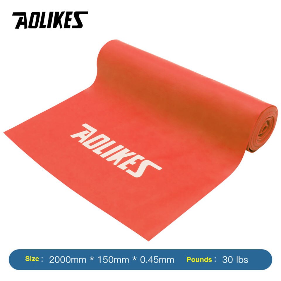 AOLIKES – bandes de résistance élastiques de Yoga, en Latex naturel, équipement de gymnastique, Fitness, Crossfit, musculation: 200cm Orange
