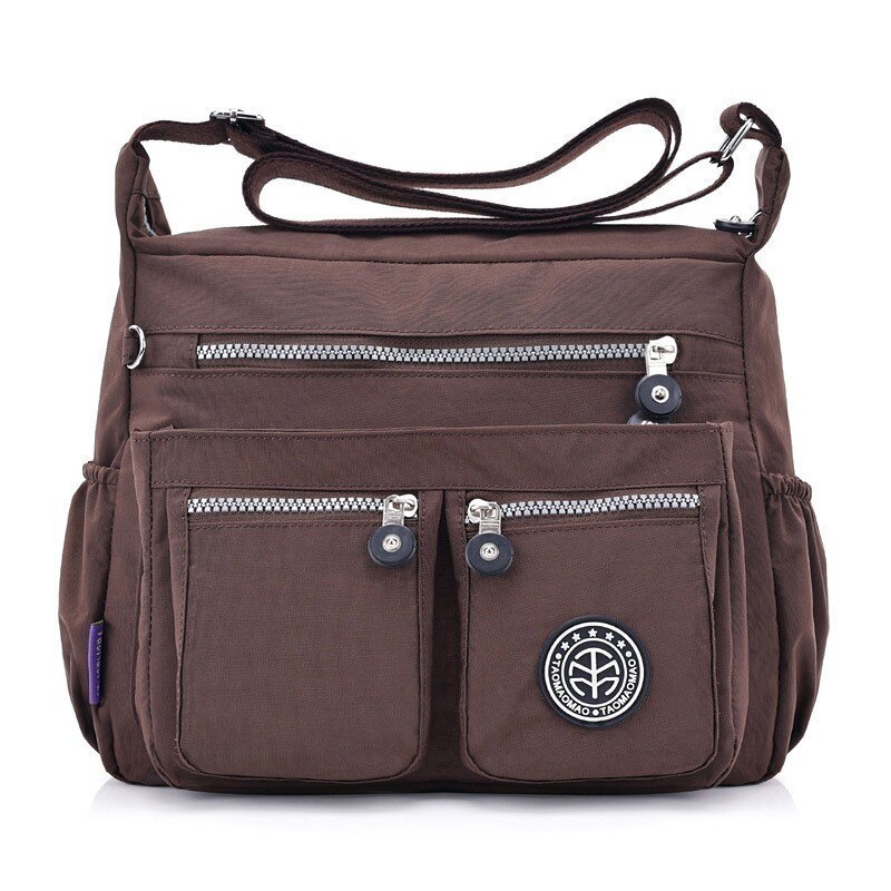 Herald Mode Waterdichte Nylon Vrouwen Messenger Bags Carteira Vintage Zwervers Dames Handtas Vrouwelijke Crossbody Tassen Schoudertassen: coffee