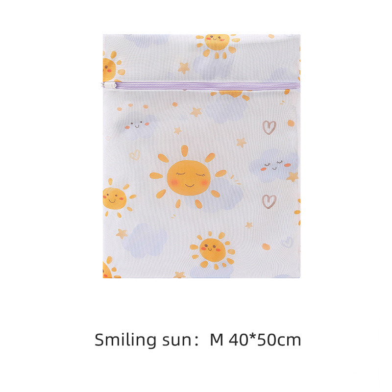 Cartoon Wasgoed Waszak Ondergoed Beha Wassen Zakken Reizen Draagbare Organizador Opvouwbare Waszak Gaas Afdrukken Wassen Kits: Light Grey