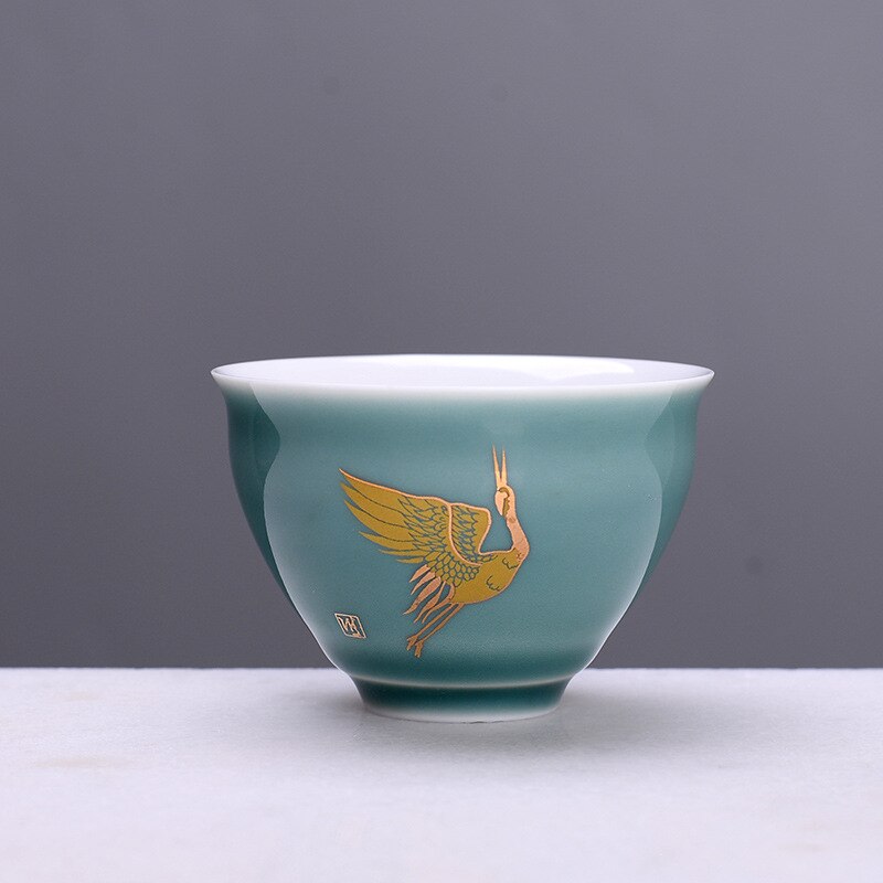 Celadon Tea Cup Single Cup Ji Blue Glaze Master Cup Ceramic Small Cup Customization: Dark Gray