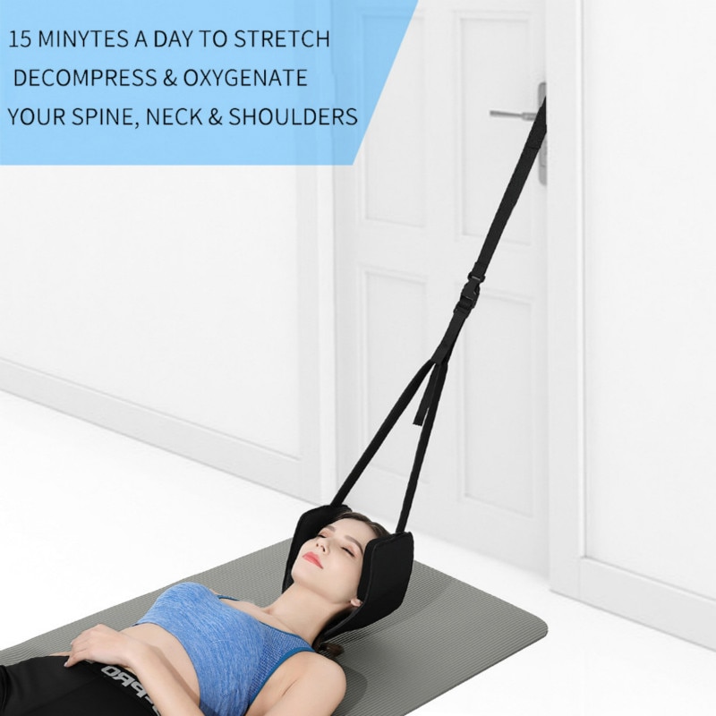 Hamac de cou suspendu, traction des vertèbres cervicales, extensible, apaisant, respirant, mousse à mémoire de forme, tête extensible, ceinture de fixation