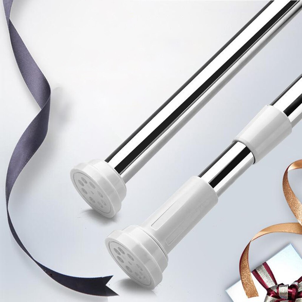 Telescopic Curtain Rod Stainless Steel Tension Rod Clothes Curtain Shower Adjustable Rod Pole Door Window Cabinet Rail Bar