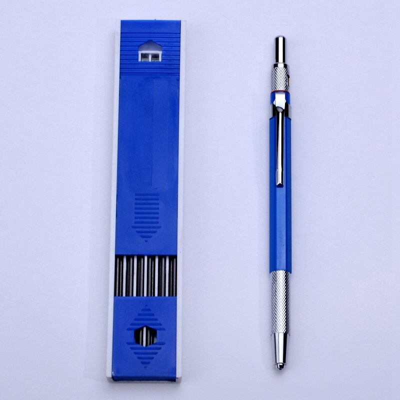 2.0mm Mechanical Pencil Lead Pencil for Draft Drawing Carpenter Crafting Art Sketching with 12 Pcs Refill