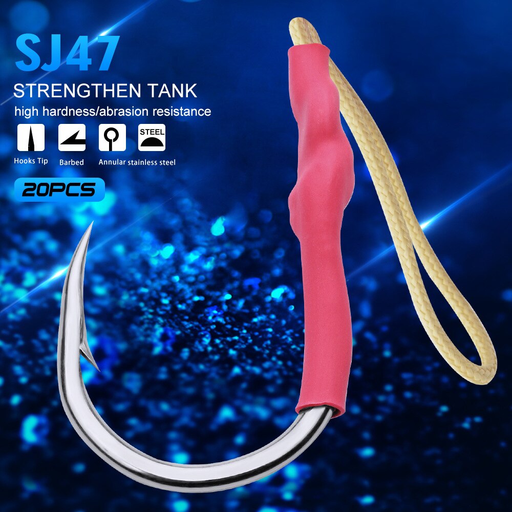 5 stk/mye metall jigg hjelpe krok med pe linje fast ringe jigg skje saltvann fiskekrok korrosjon og sjøvann motstand