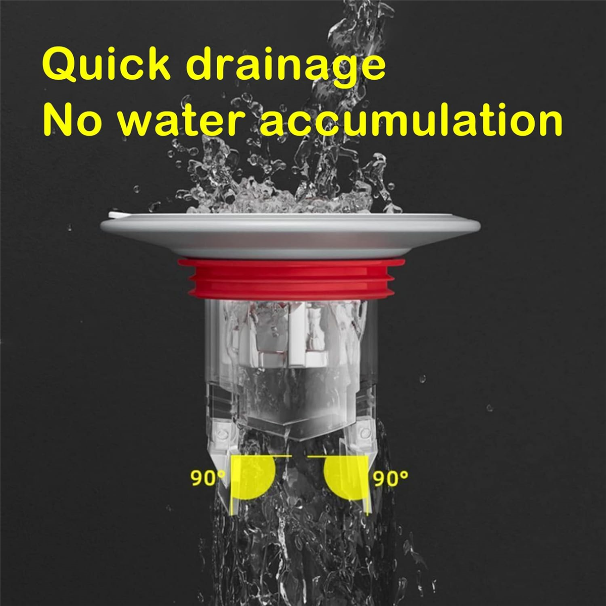 Backventil för golvavlopp i dusch - envägsventil, luktskydd för avlopp (installationskaliber : 32-75mm/ 1.26-2.95 in))