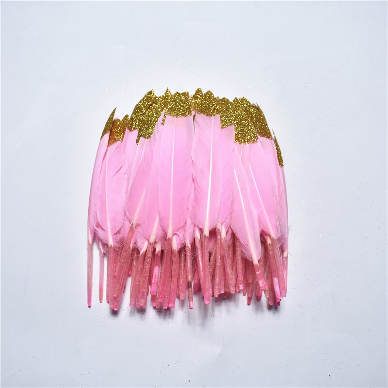 Rea 20 st/lot spray guld ankfjäder 10-16cm/4-6 tum diy fjädrar för pyssel plymer dekor fjädrar för smycken gör plommon: Rosa