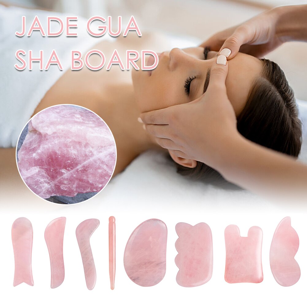 Hele Massage Gua Sha Gereedschap 100% Natuurlijke Rozenkwarts Massage Steen China Traditionele Facial Spa Acupunctuur Schrapen Guasha