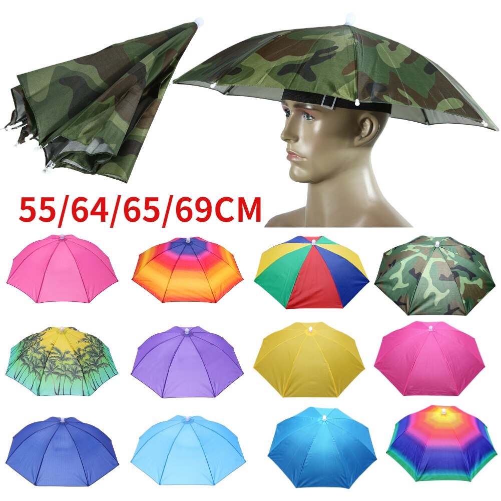 Outdoor Opvouwbare Hoofd Paraplu Hoed Zon Cap Anti-Regen Anti-Zon Vissen Golf Fietsen Wandelen Camping Schaduw paraplu Hoed