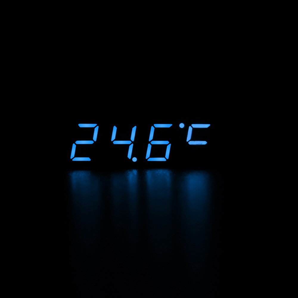 AOZBZ Car Electric Clock Digital Timer Temperature Clock Thermometer Voltmeter Digital Clock Green Blue Red LED Display