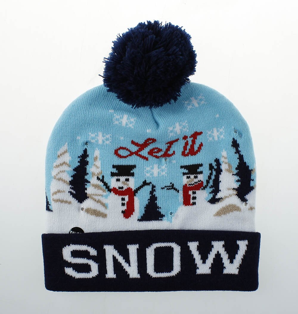 Vintermössor för kvinnor led light-up stickad ful tröja xmas jul mössa gorros mujer invierno bonnet femme: 04