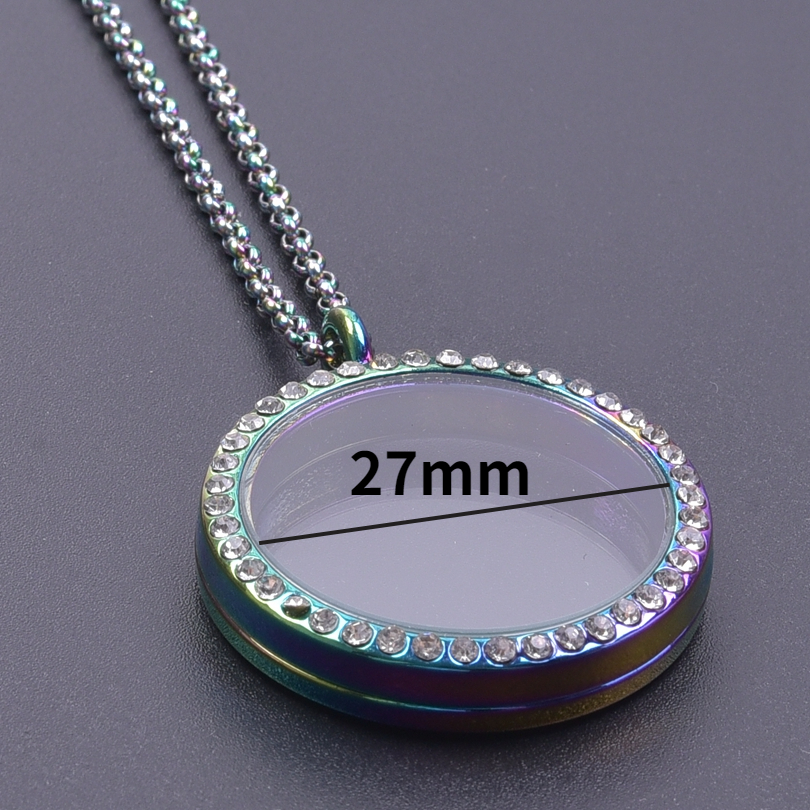 1Pc 25-40mm Clear Ronde Living Foto Medaillon Hanger Kettingen Diy Glas Gedenkteken As Glazen Urn medaillon Vrouwen Collares Sieraden: Imitation Rhodium Plated