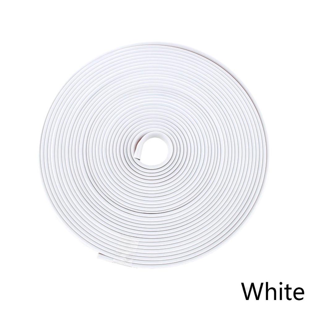 Protector de llantas para coches, moldura de goma para vehículos, tira de decoración de 8m el rollo: 8m White