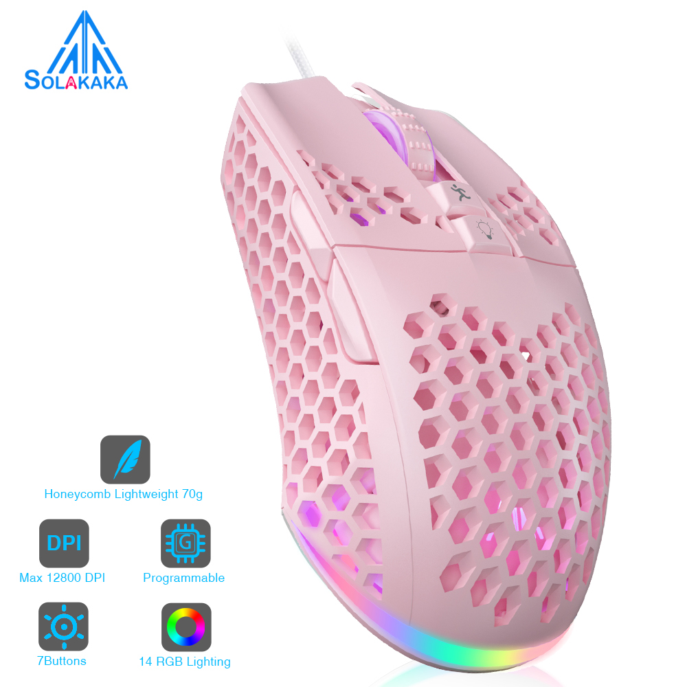 Solakaka sm900 Gaming-Maus 12800dpi programmier bare Computer ergonomische Mäuse für MacBook PC: green