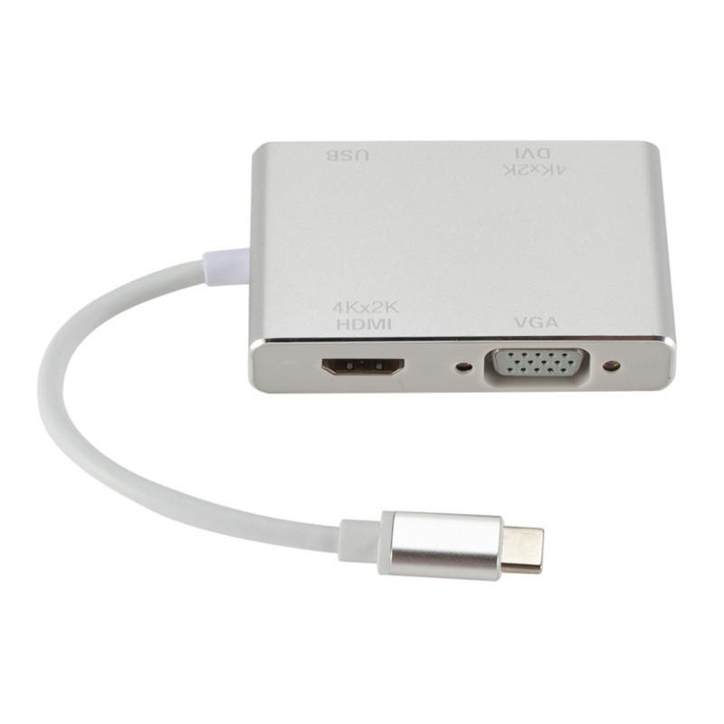 USB-C (Type C) Naar Hdmi Dvi 4K Vga Multilport Adapter Converter Met Usb 3.0 A7Q3