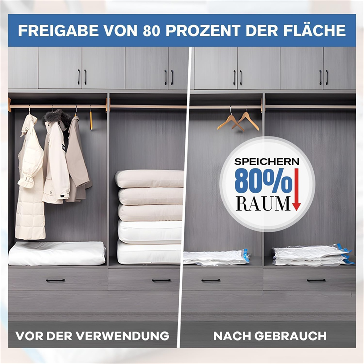 Stofzuigerzakken voor kleding - 10 stuks 40 x 30 cm Herbruikbare opbergzakken Stofzuigerzakken met afdichting en ruimtebesparende reistassen