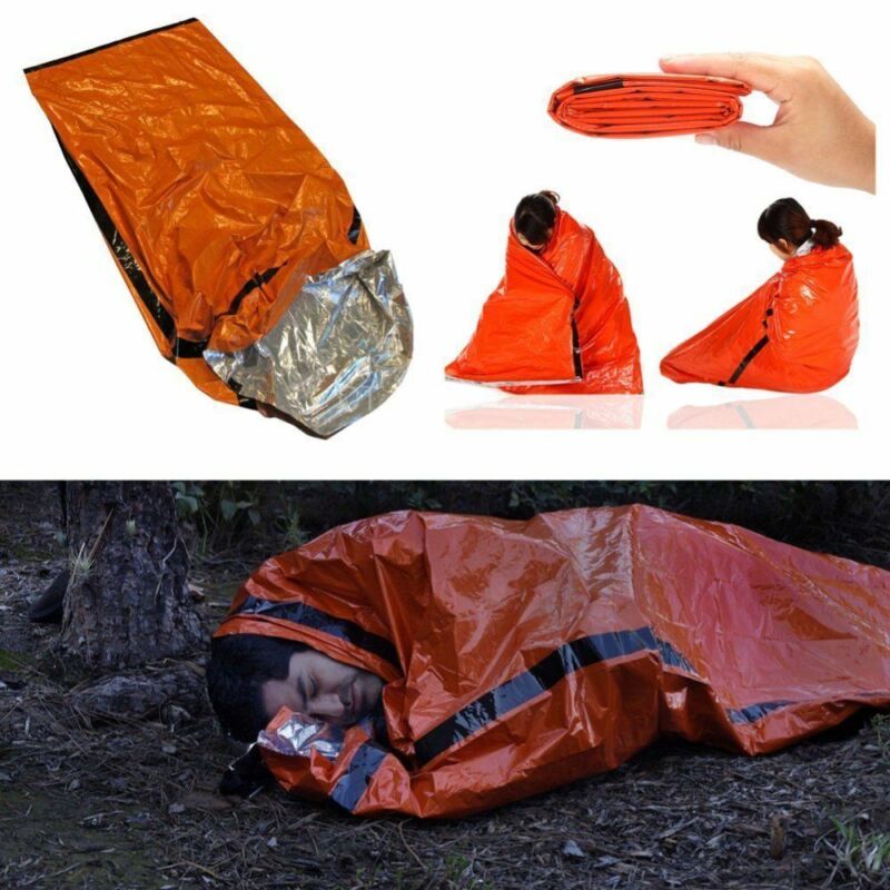 Praktische Faltbare Folie Thermische Raum Erste Hilfe Notfall Überleben Schlafsack Decke Wandern Camping Outdoor Sport Getriebe Orange