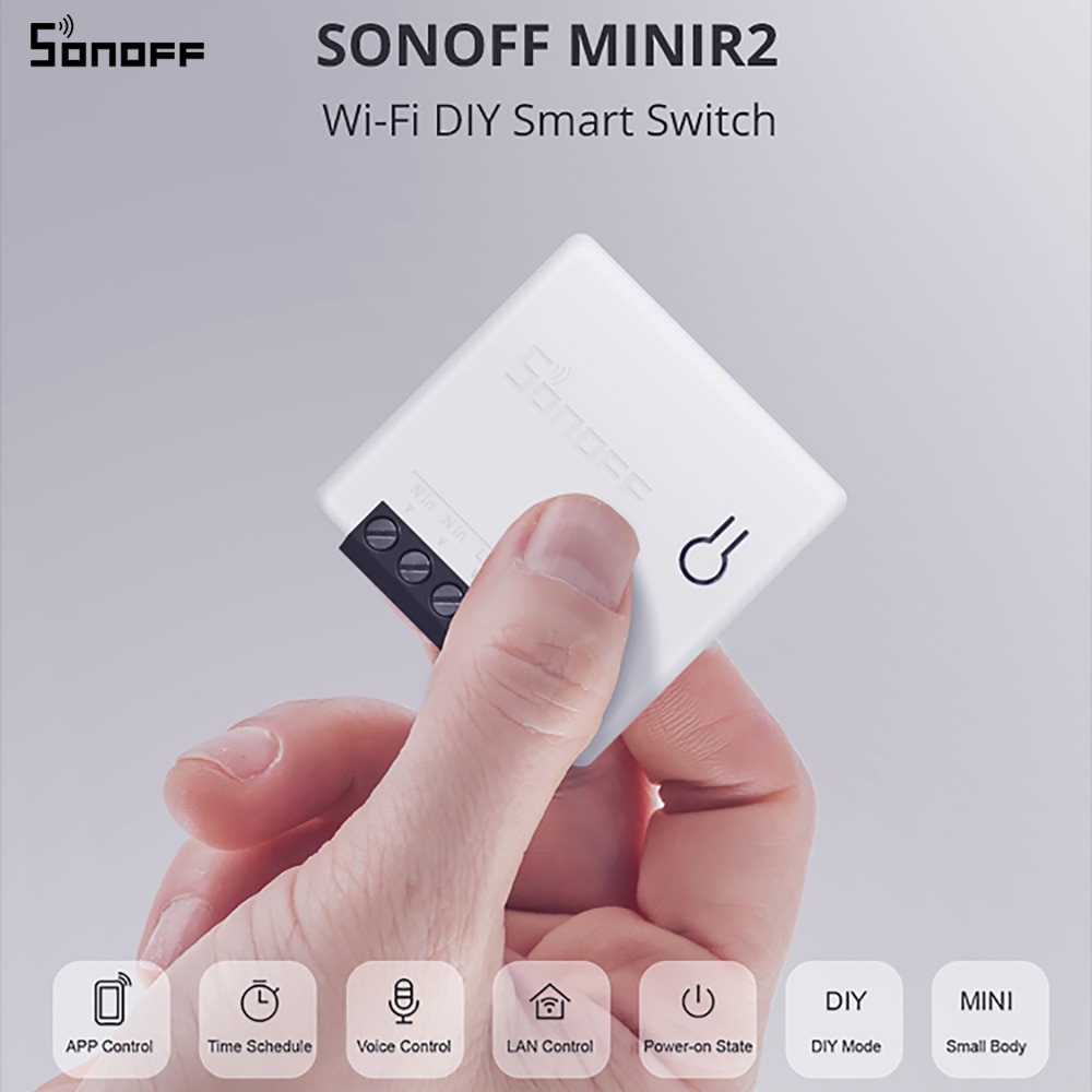 SONOFF MINIR2 Two-way Wifi Mini Switch Timer Wireless Switches Smart Home Automation Compatible with eWelink Alexa Google Home
