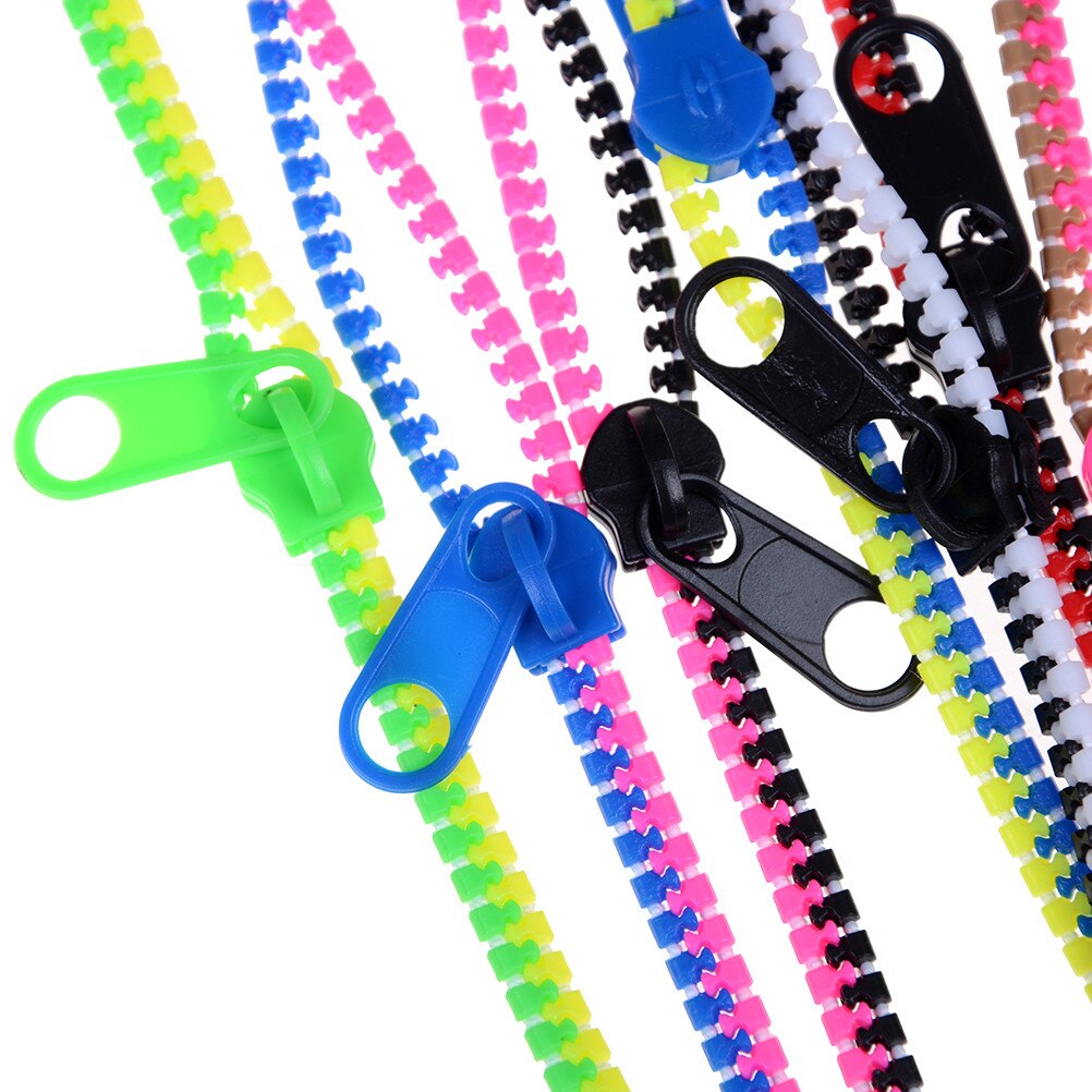 10 Stks/partij Zip Armband Dual & Enkele Kleur Metalen Rits Fluorescerende Neon Focus Speelgoed Stress Relief