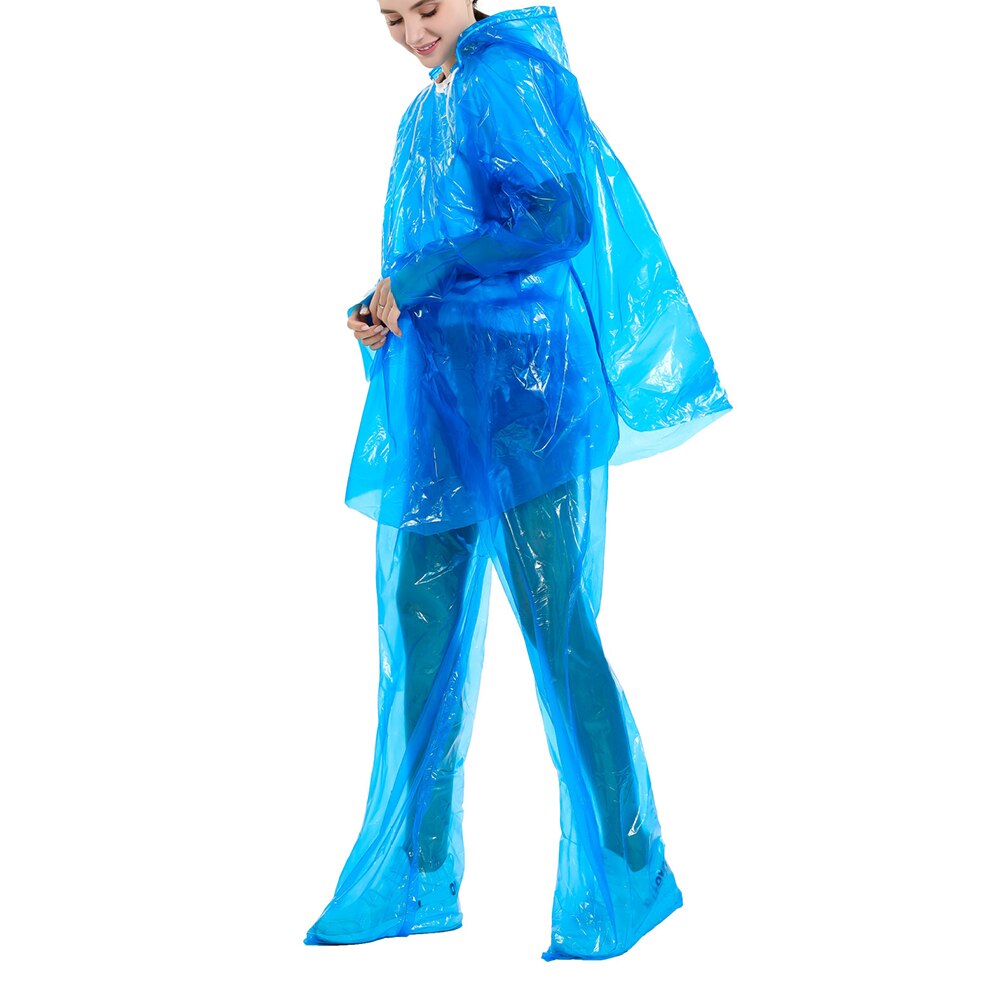 Impermeabile monouso diviso impostato di indumenti impermeabili trasparenti per adulti tute con cappuccio impermeabili tuta protettiva abiti di protezione di sicurezza