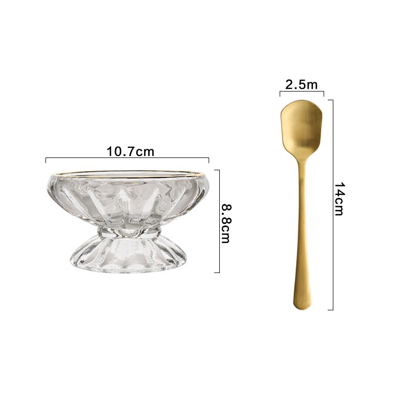 Taza para helado de vidrio con encaje de phem , taza transparente con cristal de arena para postre, taza para ensalada, batidos de frutas, té, Copa familiar: A-6