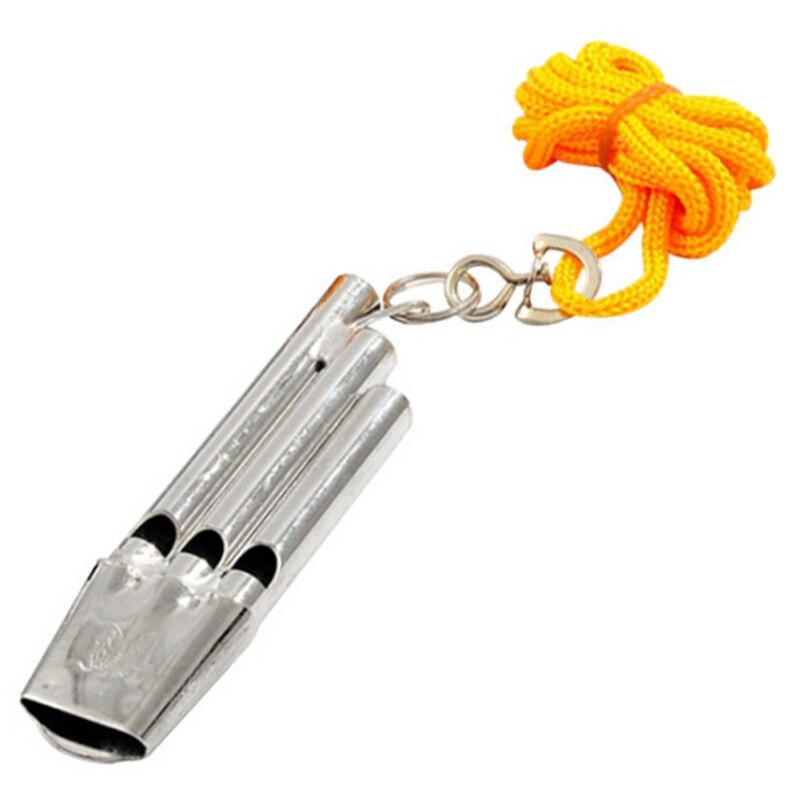 Metal Coach Referee Whistle With Lanyard Neck Rope Outdoor Ball Sport Game Trainning Cord Emergency Security Whistle: B