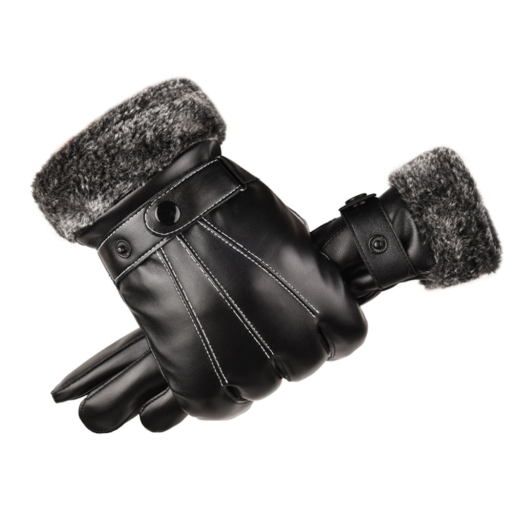 Winter Thicken Gloves Men Leather Warm Women Motorcycle Ski Snow Snowboard Gloves Winter Female Guante #y