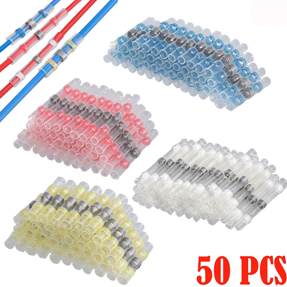 50x 4 storlekar värmekrympning lödhylsa skarvkontakt lim foder vattentät