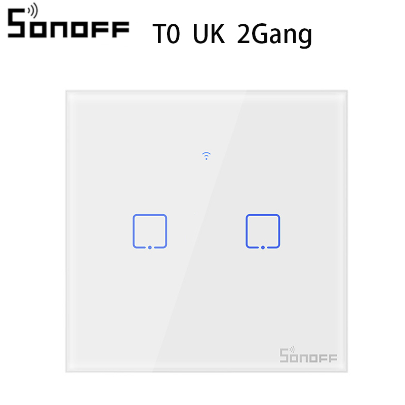 SONOFF T0 TX Clever WiFi Clever Schalter mit 1/2/3 Gang Drahtlose Wifi Schalter für Alexa Google Heimat Clever Heimat Clever Heimat EU & UK & uns: UK 2Gang