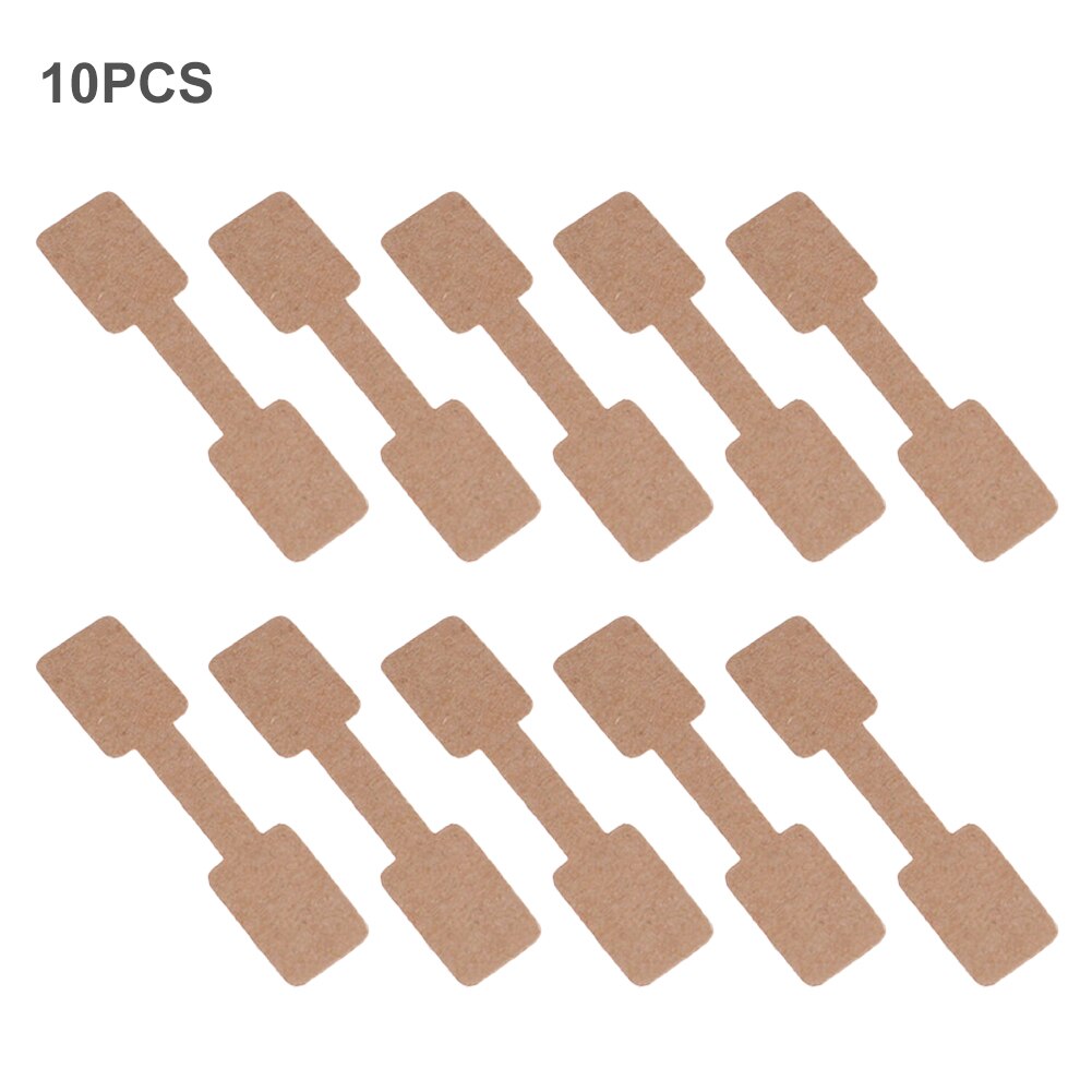 10 Stuks Sieraden Diy Papier Voor Kleding Winkel Briefpapier Quadrate Blank Duurzame Display Zelfklevende Grootte Label Effen Prijskaartje: Brown