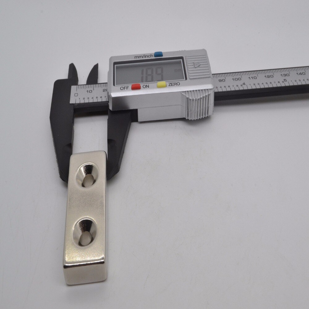 1 stks Magnetische Sterke Blok Magneten Zilver Kleur 50x20x10mm Gat 5mm Neodymium N50 50*20 * 10-5-5mm