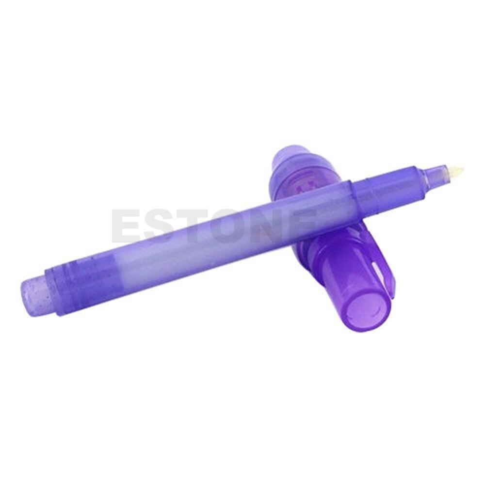 2 in 1 Stationery UV Invisible Ink Fluorescent Pen Secret Magic Pen