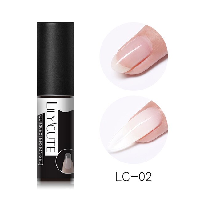 Lilycute neglekunst poly uv gel fransk neglebygger poly gelé gel akryl hurtig bygning finger forlængelse uv led hård: Lc -02