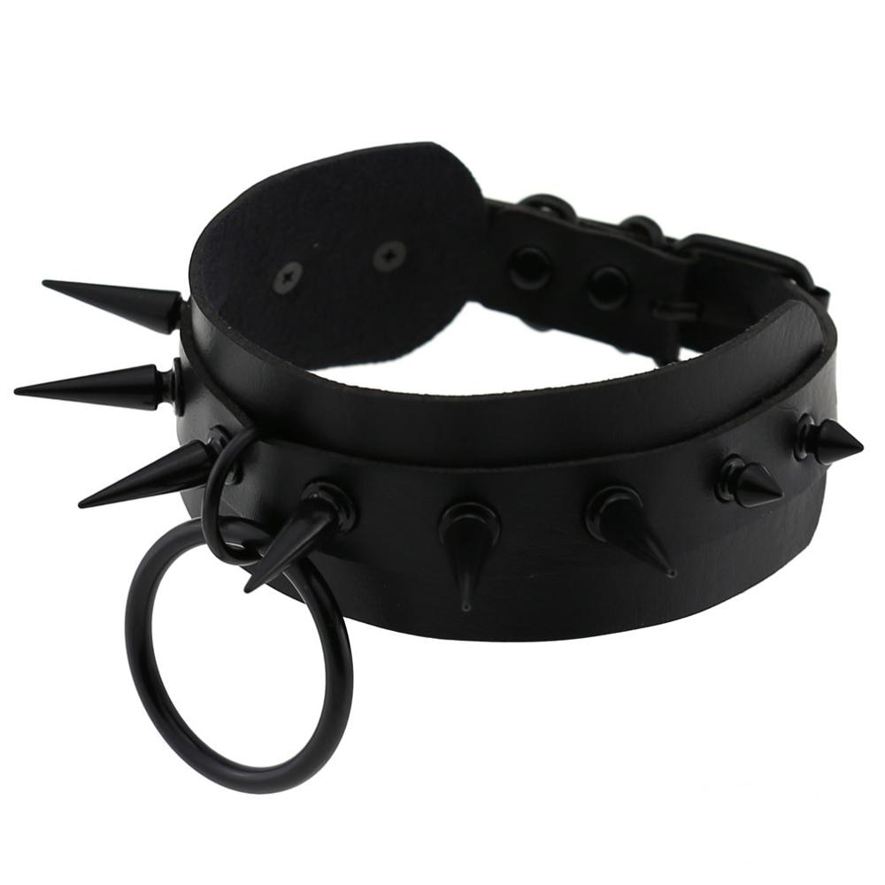 Gothic Jewelry Punk Spike goth Choker Woman Collar women Studded Rivet Black Leather Choker men Necklace chocker Emo Halloween