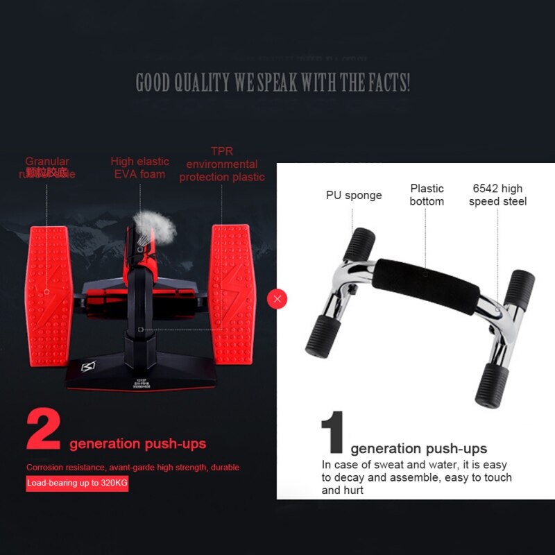 Push Up Bars-Home Workout Equipment Push Up Handle With Non-Slip Sturdy Structure Cushioned Foam Grip For Strength Workouts