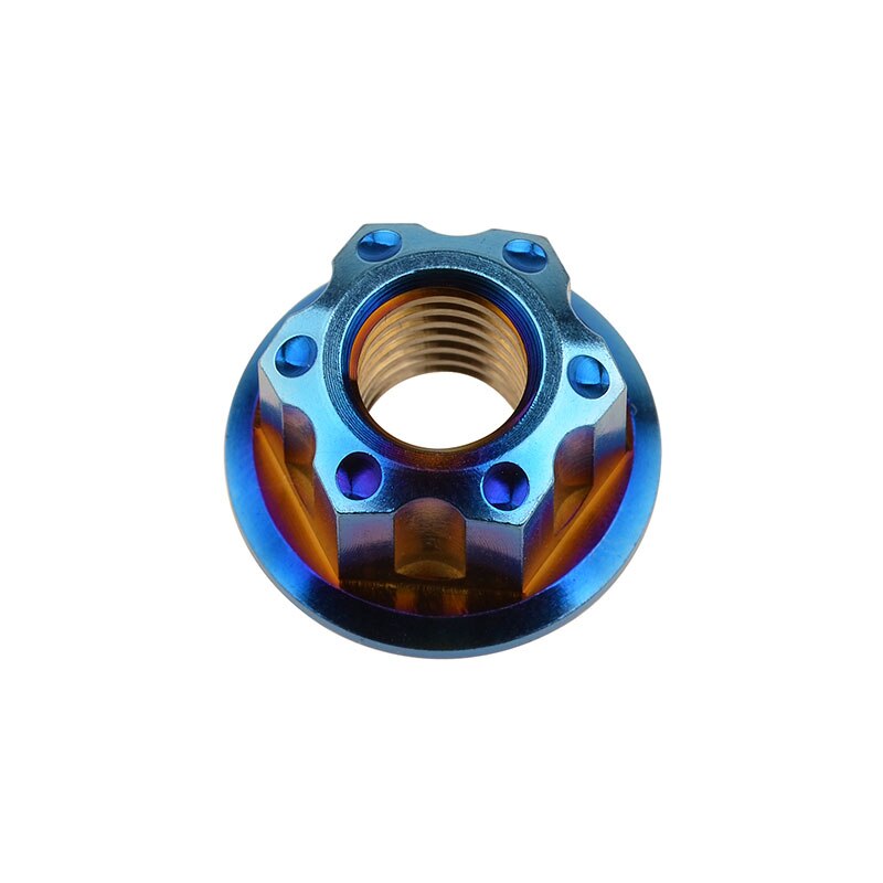 Wanyifa-tuercas de titanio Ti M6 M8 M10, tornillos de tuerca con reborde para accesorios de bicicleta: M8 1.25mm Blue