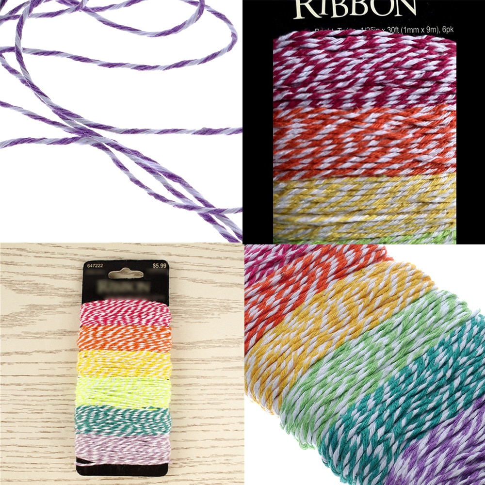 30 Ft Ribbon Thin Baker Twine Cotton Rope For Home Handmade Christmas Packing Craft Rope DIY Wedding Party Decoration
