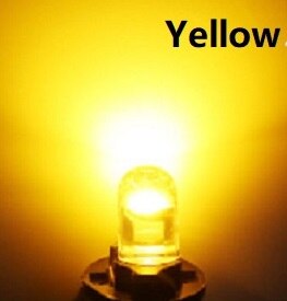 Ampoule LED pour intérieur de voiture T10 W5W 194 12V DC12V, 2/10 pièces, lumière blanche, jaune, rouge, glace, bleu, vert, rose, pour Parking latéral: Yellow / 2piece
