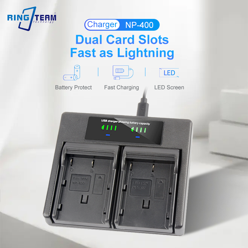 NP-400 NP400 Battery LCD USB Dual Charger for Pentax K10D K20D, Konica Minolta DiMAGE A1, A2, Dynax 5D, 7D, Maxxum 5D, 7,D-LI50