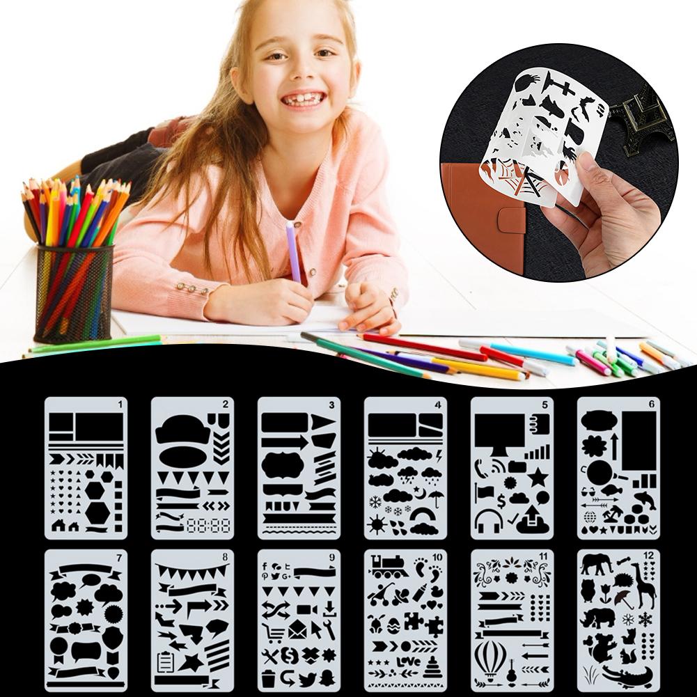 24Pcs Letter Stencils DIY Drawing Painting Templates Journal Stencils Plastic Art Craft Stencils For Journal Notebook Diary