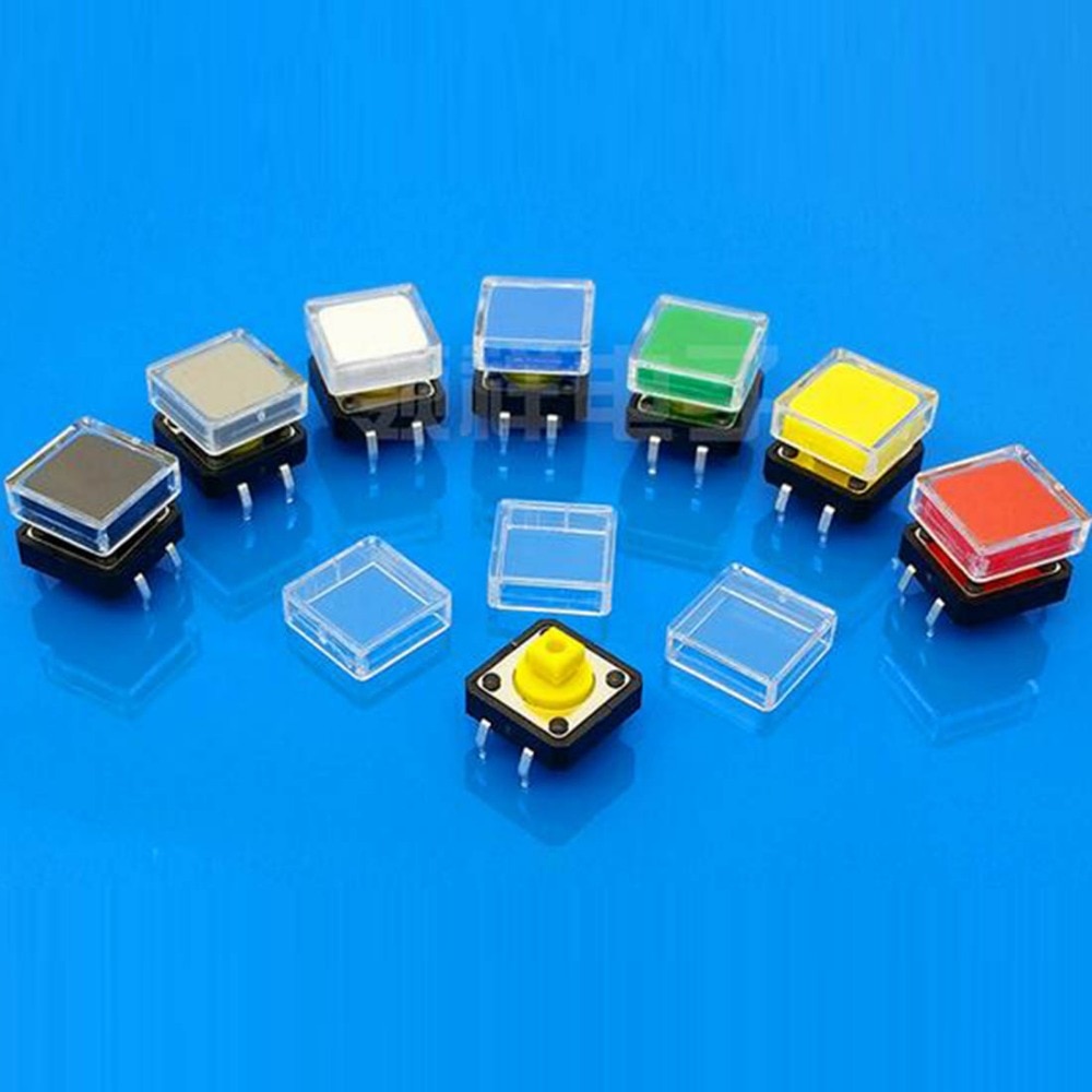 100Pcs Transparante Knop Cap Vierkante Knop Cover Tactile Switch Caps Voor 12*12Mm Schakelaars