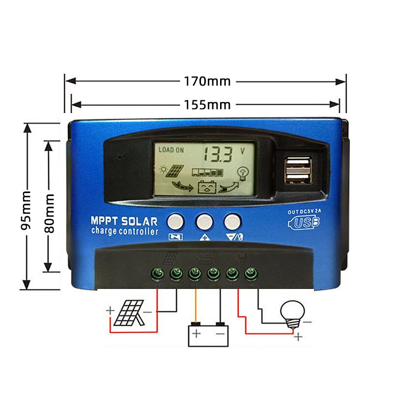 Mppt Solar Power Controller Usb Internet Van Dingen 4G Fotovoltaïsche 30a60 Automatische Tracking Systeem 12v24v