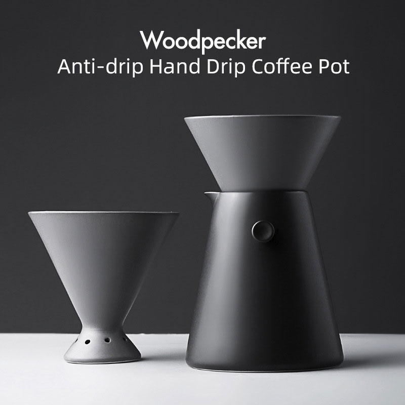 Household Hand Drip Coffee Set with Filter V60 Drip Brewing Device Ceramic Material 650ml Sharing Coffee Pot