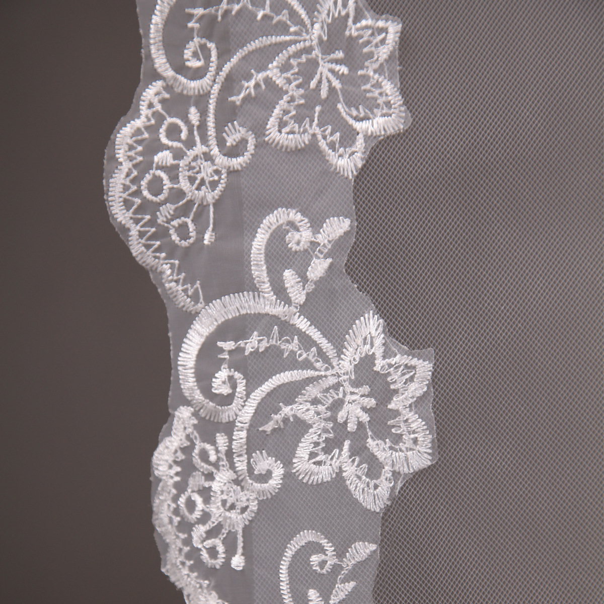 Velo de novia corto y sencillo de tul de dos capas con peine, velo de novia blanco marfil para novia, accesorios de boda: Gris