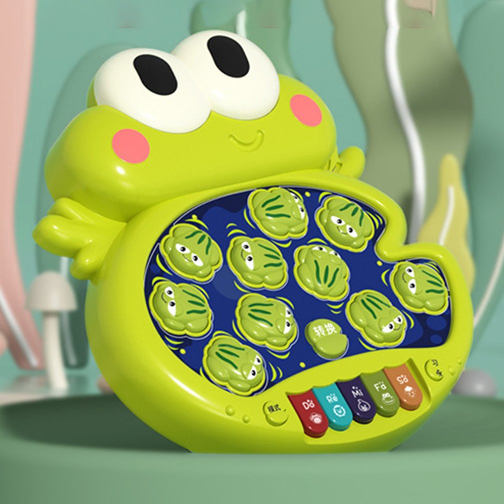 Frog Hit Hamster Percussion Game Machine Toy Frog Percussion Electronic Piano With Light Music Parent-child Interactive Toy