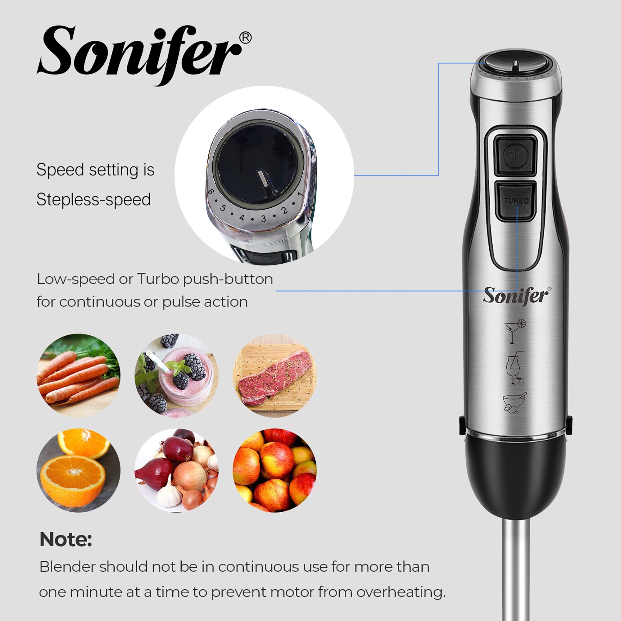 600w électrique mélangeur mélangeur en acier inoxydable alimentaire mélangeur haute puissance quatre lame cuisine légumes fruits 600ml Smoothie tasse Sonifer