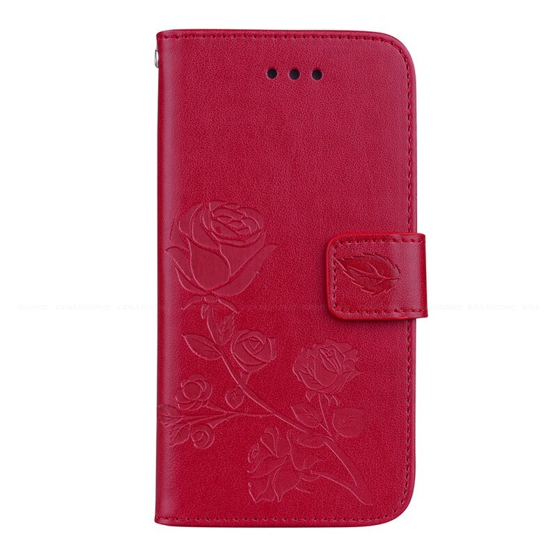 For Huawei P9 Lite Mini Case PU Leather Phone Case For Huawei P9Lite Mini Enjoy 7 SLA-L02 SLA-L22 SLA-L03 Case Flip Cover Fundas: Red